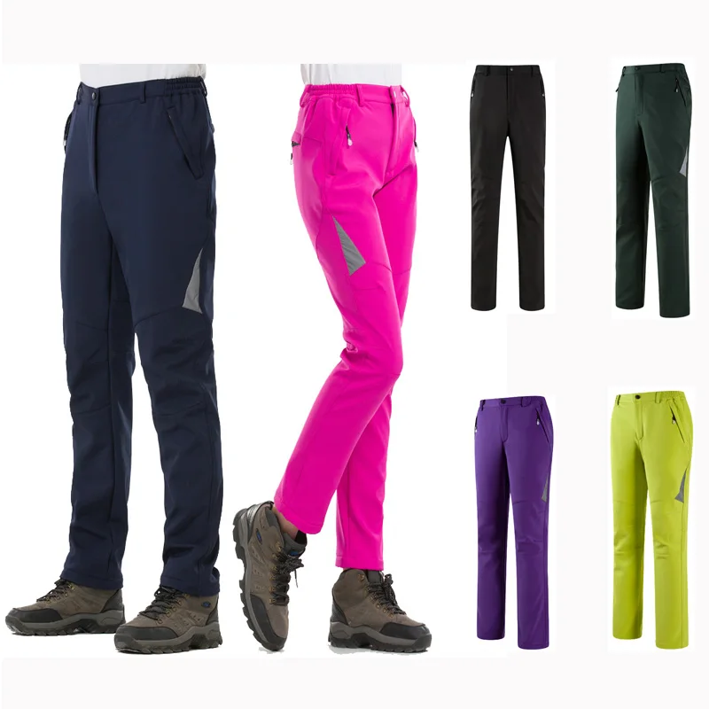 Winter Outdoor Women Ski Snow Pants Men Hiking Camping Skiing Softshell Trousers Fleece Thermal Trekking Waterproof | Спорт и
