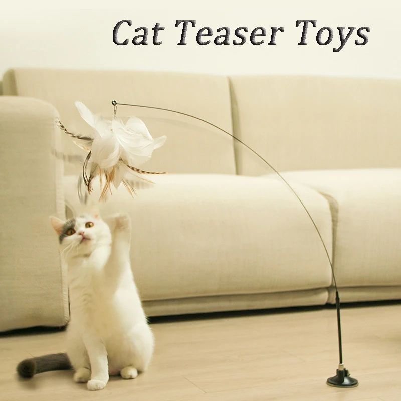 

Interactive Cat Teaser Toys Pets Feather Toy Pet Products Self-healing Pole Cat Accessories Teaser Feather Kittens Supplies