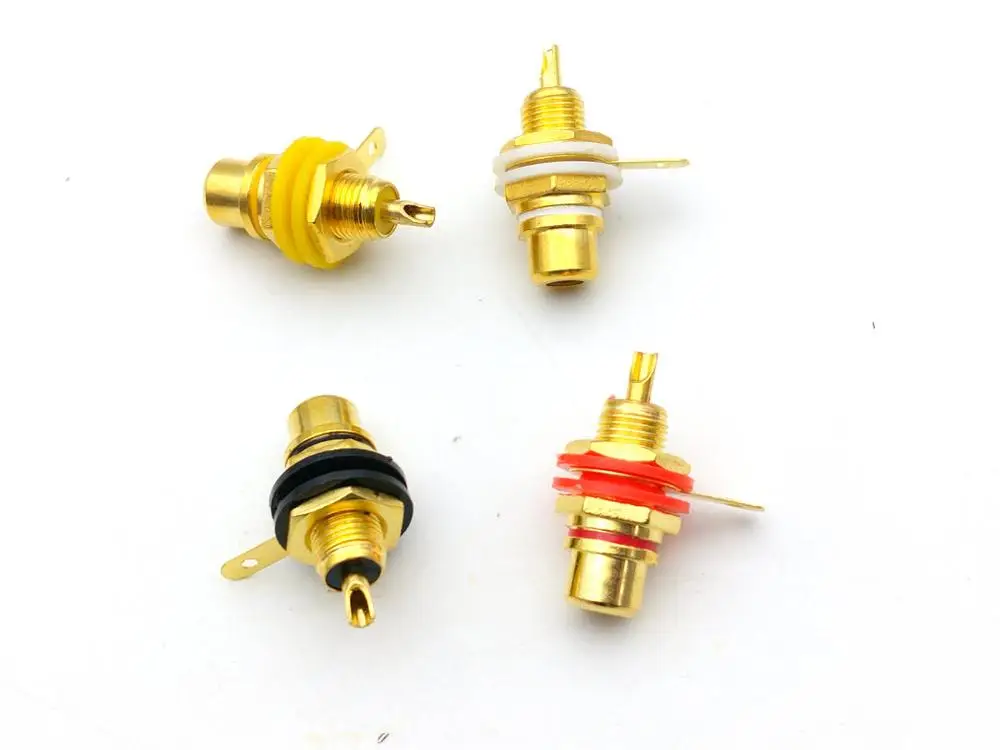

10pcs Gold Plated RCA Female Jack Panel Mount Chassis Socket adapter