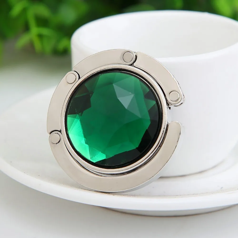 Dark green Портативная складная сумка, кошелек, крючок, вешалка для сумки, кошелек, крючок, держатель для сумки, сумка, складной крючок для стола - Цвет: Dark green