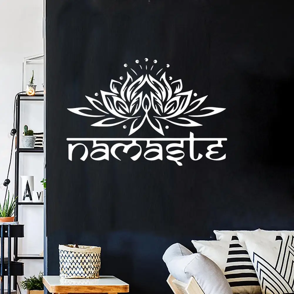 new fashion Indian Religion Namaste Lotus Living Room Bedroom Wallpapers Decals Home Decors Indian& Lotus Design stickers