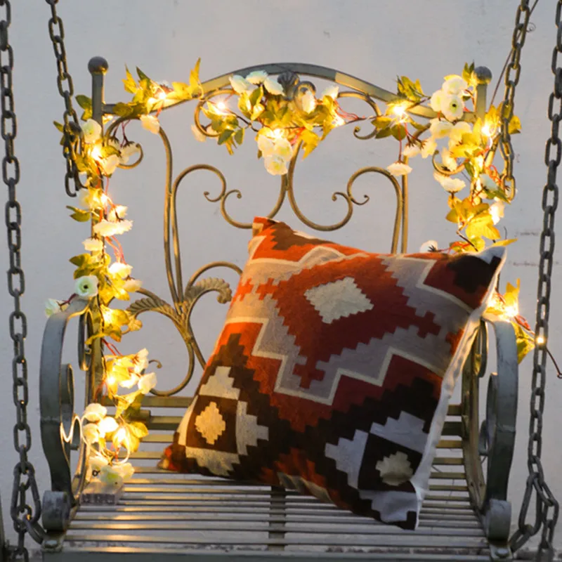 Гирлянда из искусственных растений с листьями 2 м 20 светодиодов|Искусственные