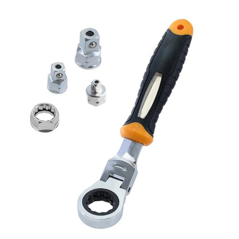 Chrome Vanadium Steel 5pcs Ratchet Wrench 1/4 3/8 1/2in Adjustable Socket Adapter Set Auto Repair Tool | Автомобили и мотоциклы
