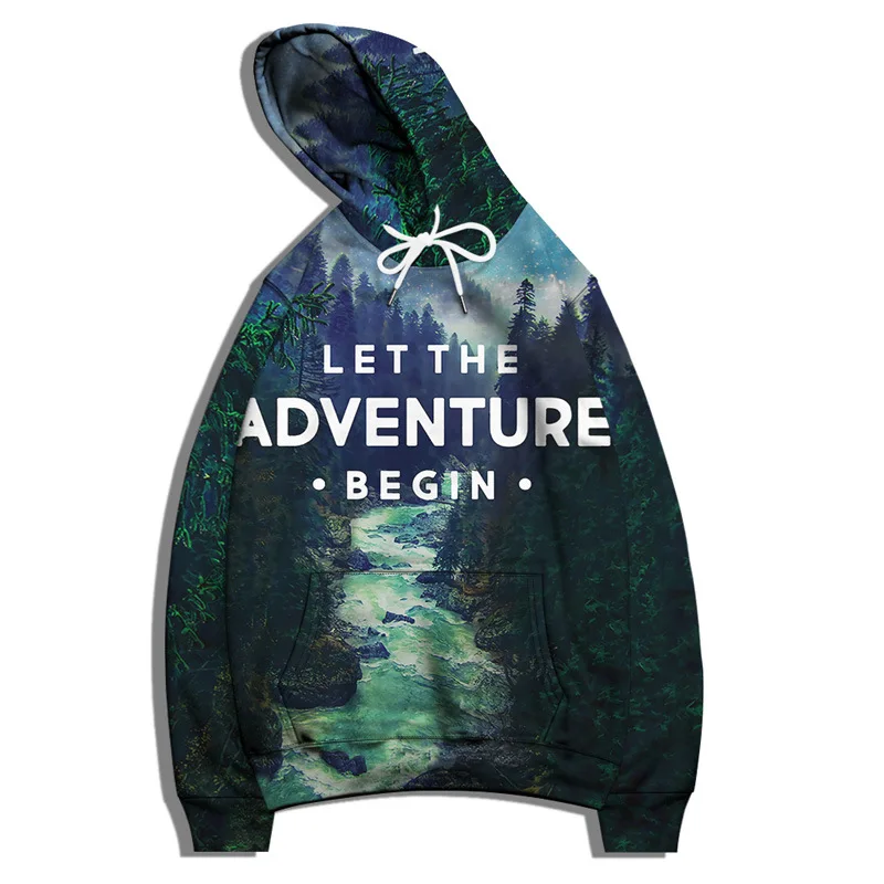 

3D Digital Print Letter Spring Autumn Streetwear Sport Wear Male Casual Loose Hood Men Top Pocket Drawstring Hoodie Oversize 6XL