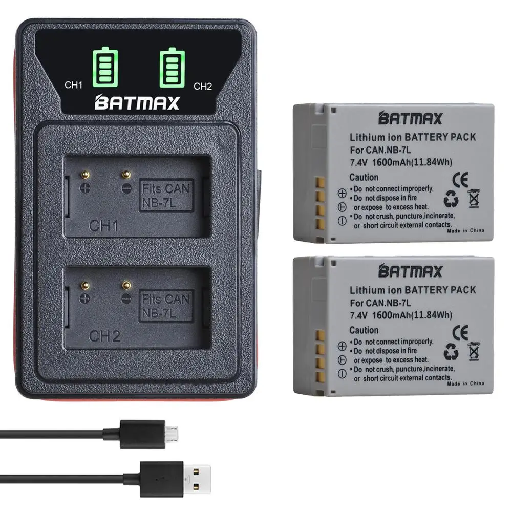 2 шт. NB 7L NB7L литий ионный аккумулятор + Встроенный двойной ЖК дисплей USB зарядное