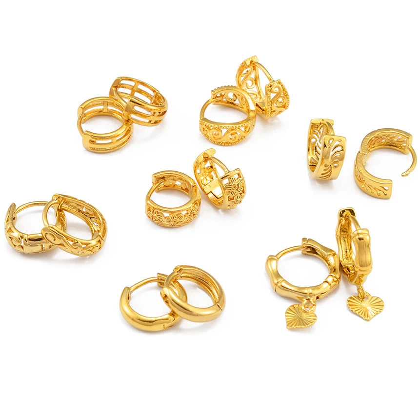 Мини-серьги-гвоздики Anniyo маленькие в форме сердца для женщин и девочек ювелирные