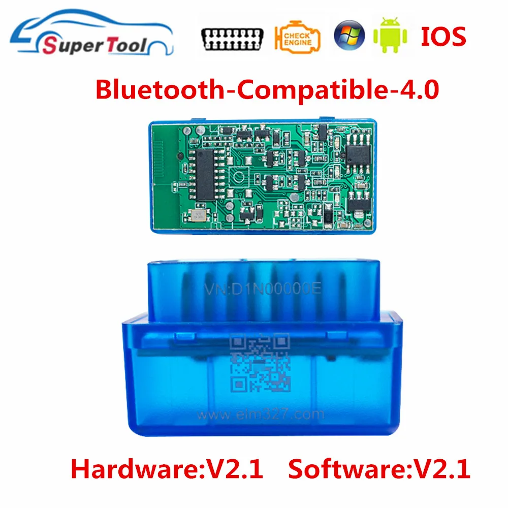 Автомобильный диагностический сканер ELM327 V2.1 OBD2 Bluetooth 4 0 считыватель кодов 2 1 OBDII