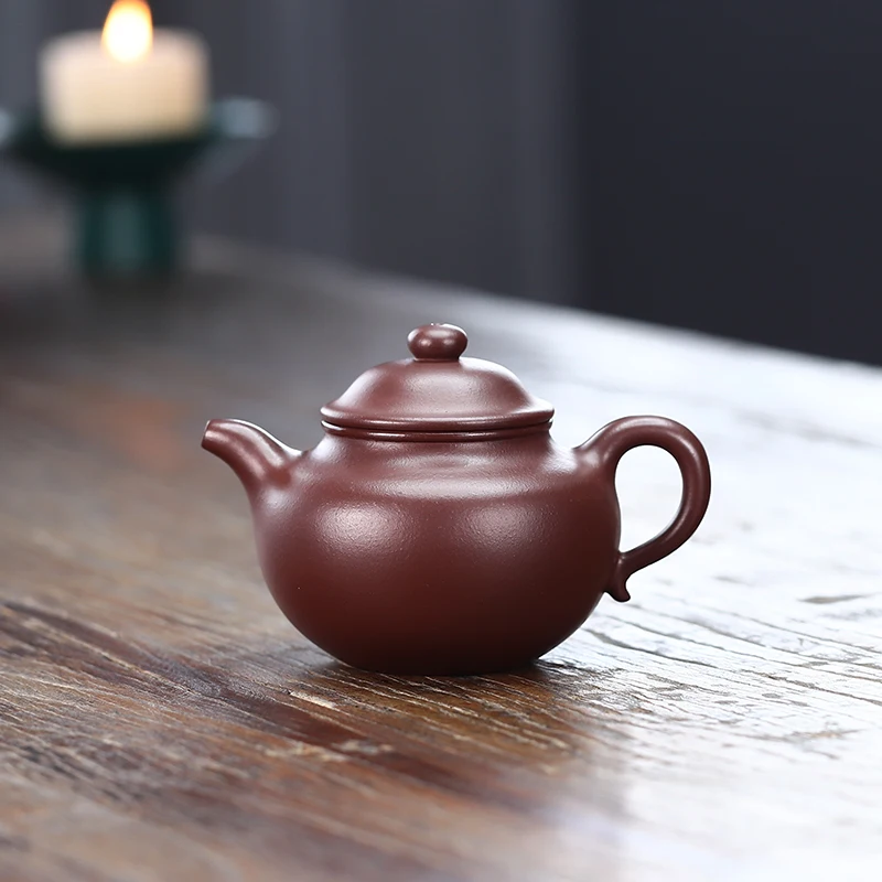

purple clay teapot raw ore stale old Purple mud semi handmade pieces capacity lotus seed purple clay teapot tea set