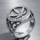 Мужское кольцо с изображением сорняка, мужское Винтажное кольцо в стиле рок-байкера, кольцо с изображением кленового листа, кольца на палец, оптовая продажа