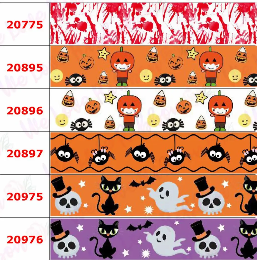 16 мм-75 мм серия Хэллоуин Тыква мультфильм Кот напечатанный Grosgrain/Foe лента пончик