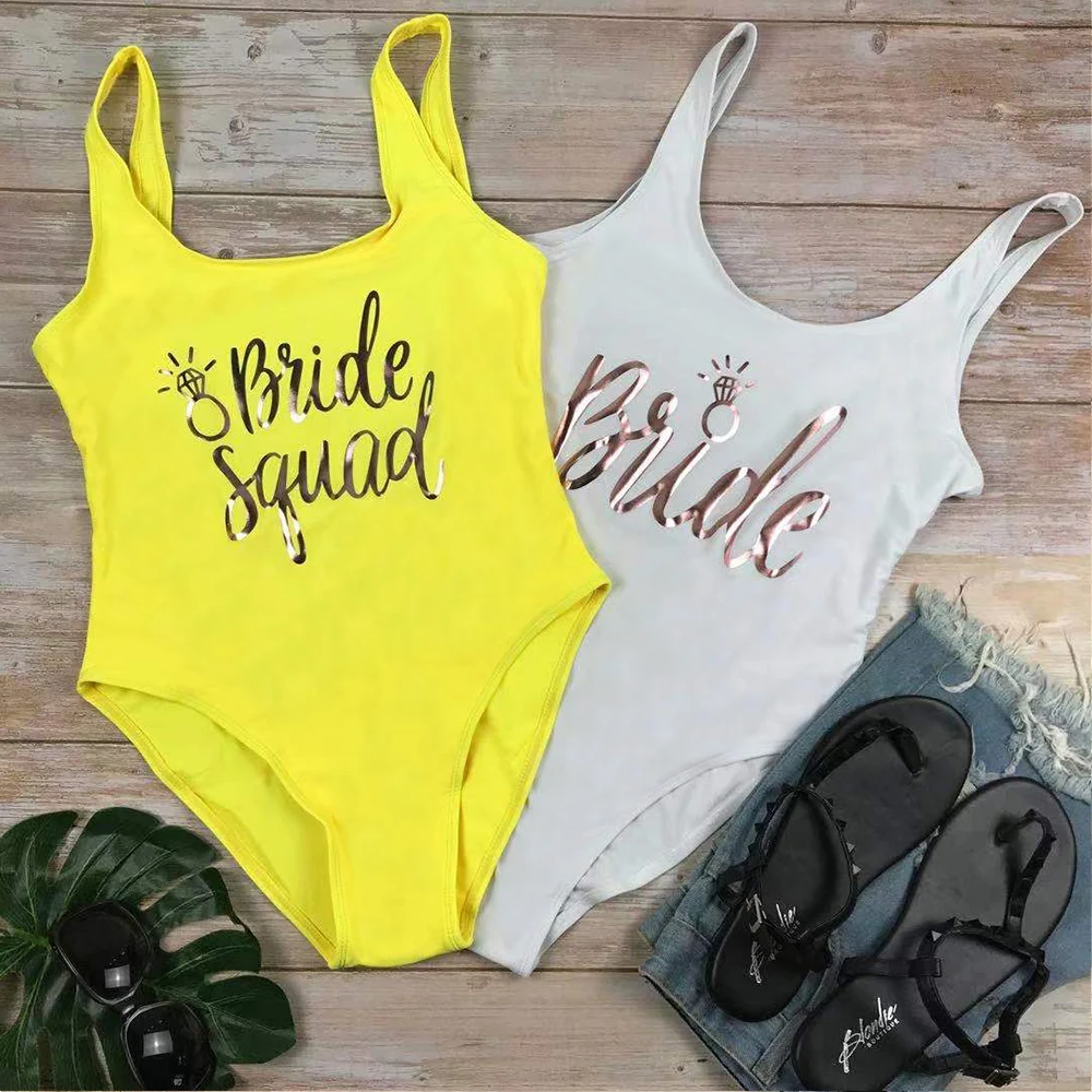 Девичник вечерние отряд &quotневеста&quot фрейлина Цельный купальник Сексуальная