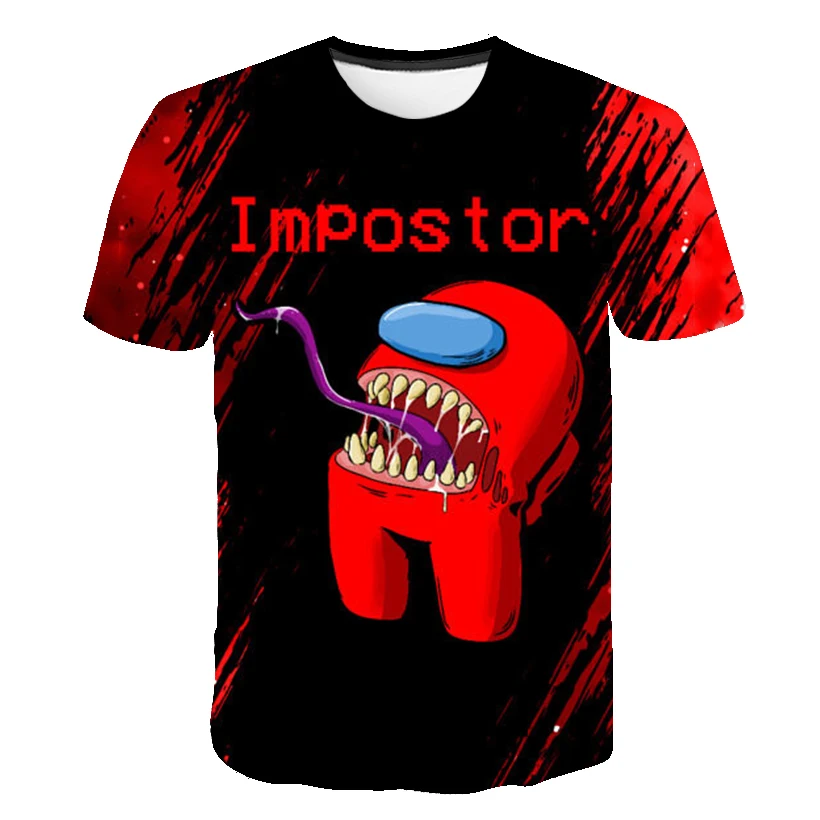 

Cartoon Impostor Graphic Among Us Children T Shirt Kids Kawaii T-shirt Boys Girls Casual T-shirt for teen boy Tees amongus