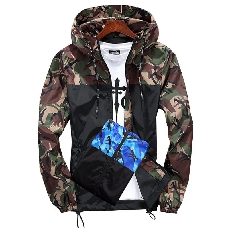 

Men's Jacket Camouflage Printed Casual Sport Autumn Winter Coat Long Sleeve Jacket Men's Clothing Homme Windbreaker Jacket Coat