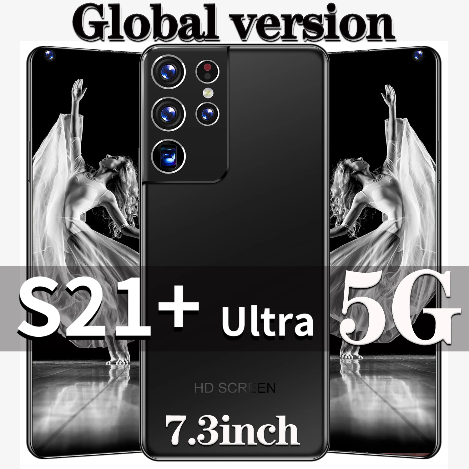 

Global Version 7.3 Inch S21+Ultra 12GB RAM 512GB ROM 24+48MP Andriod 10 Smartphones 10Core MTK6889 Dual SIM 4G LTE 5G Cell Phone