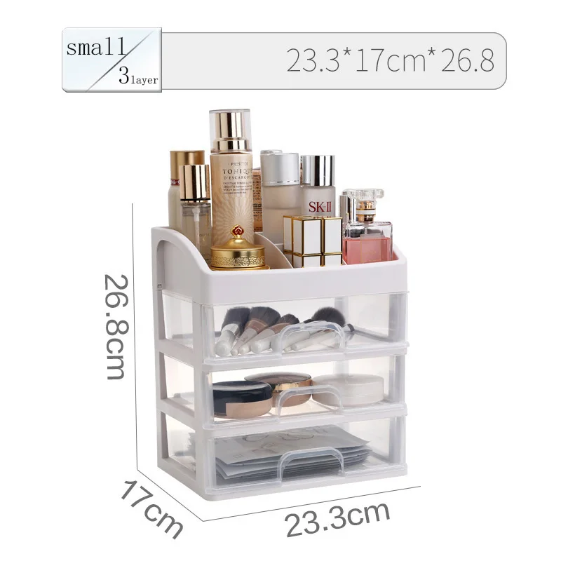 

Transparent Cosmetic Storage Box Plastic Dust-proof Dressing Table Skin Care Product Storage Box Creative Desktop Finishing Box