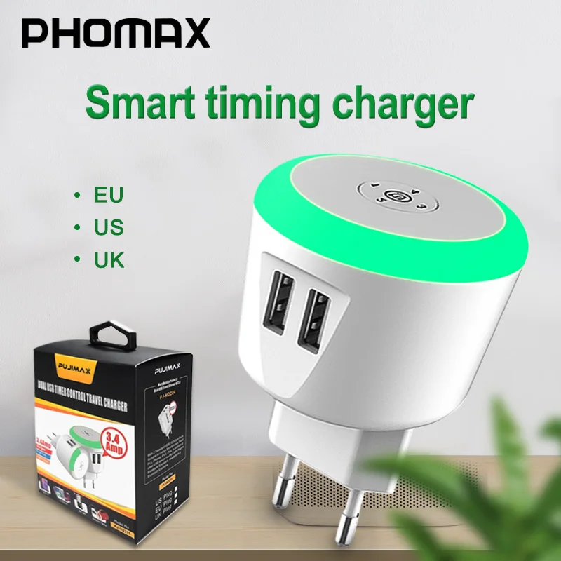 PUJIMAX 2USB умный таймер со светодиодной подсветкой 5 в а синхронизация Индуктивная