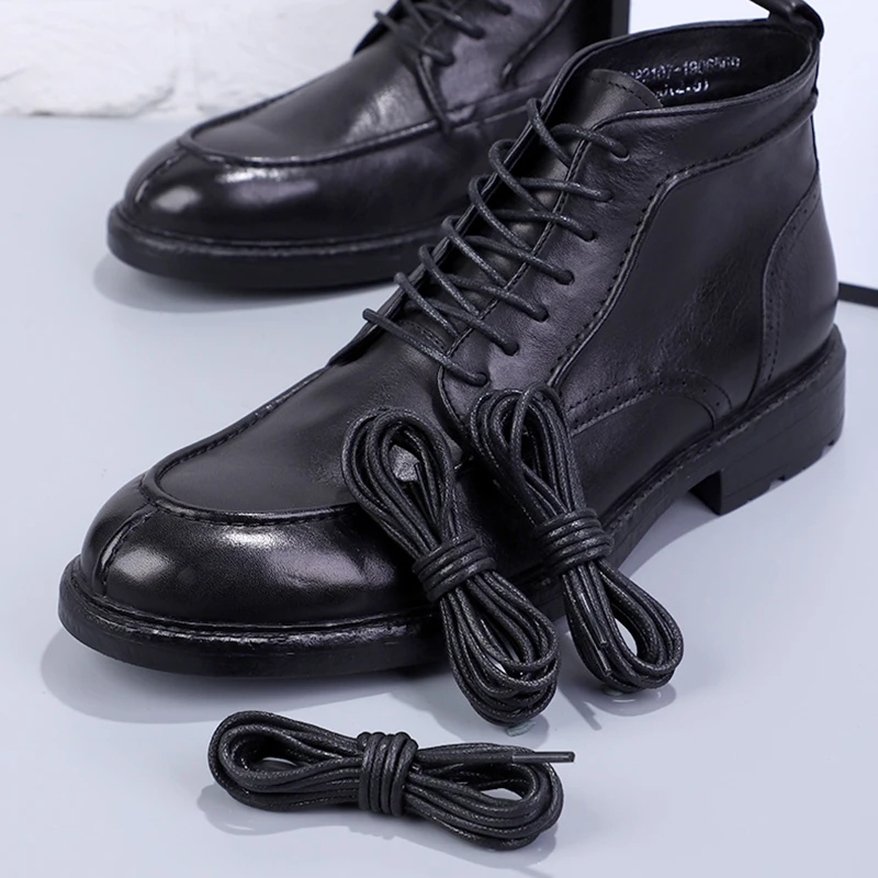 

Waxing Waterproof Round Shoelaces Men And Women Martin Boots Casual Leather Shoes Cotton Shoelace Retro 100CM Shoe Laces