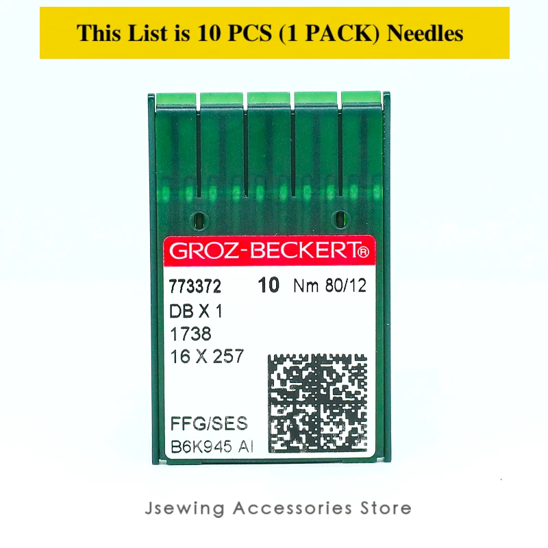 10 PCS DBX1 Groz-Beckert Sewing Machine Needles For Industrial Lockstitch Accessories DB*1 16x257 Knitting JUKI BROTHER SINGER | Дом и сад