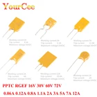 10 шт. 16 в 30 в 60 в 72 в сбрасываемый предохранитель PPTC RGEF 0.06A 0.12A 0.8A 1.1A 2A 3A 5A 7A 12A предохранители In-line RUEF300 Самовосстанавливающийся Предохранитель