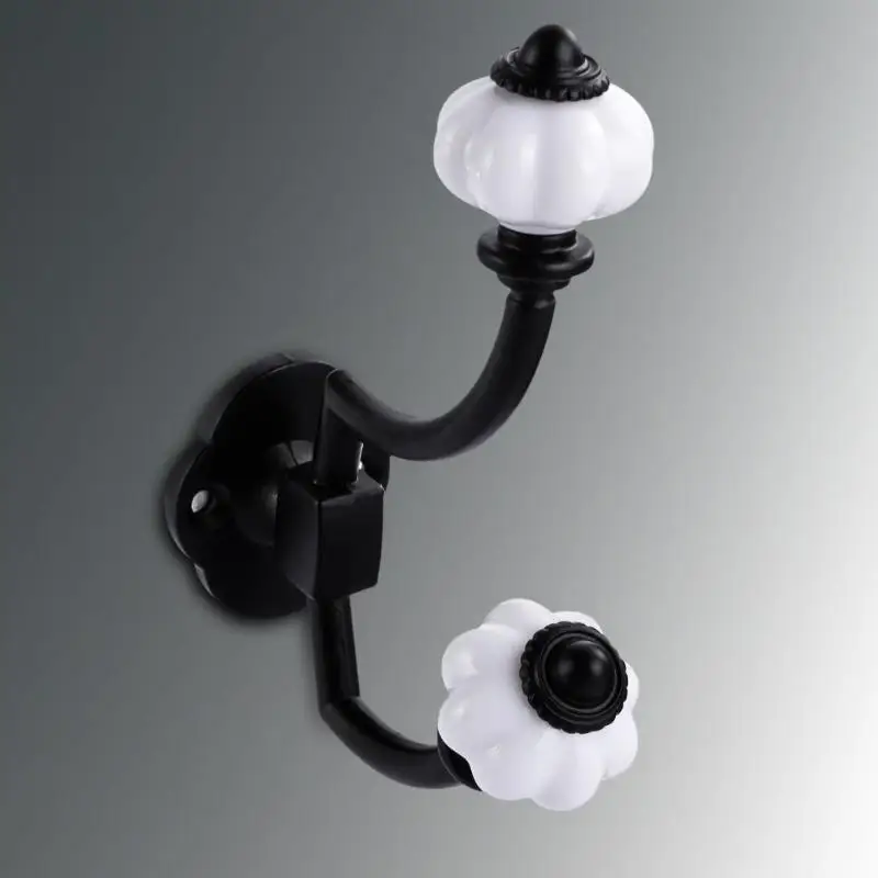 1 шт латунный настенный крючок с винтажными керамическими ручками для одежды