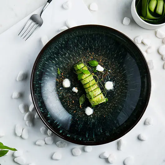 Европейская керамическая миска с рисунком павлина большая суповая для лапши