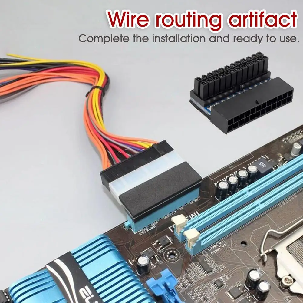 Блок питания ATX 24Pin 90 градусов Мощность переходник гнездо 4 до 24P мужской