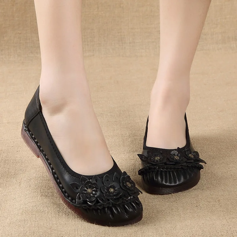 Весна Осень 2020 новая женская обувь большого размера в этническом стиле удобные