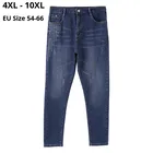 Женские длинные джинсовые брюки размера плюс 10XL 9XL 8XL 4XL, женские брюки-карандаш с высокой талией на осень и весну, облегающие джинсы для мужчин