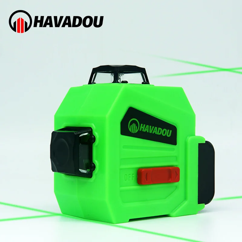 

HAVADOU Laser Level 12 Lines 3D Auto Self-Leveling 360 Horizontal Adjustment Super Powerful Green Laser Indoors and Outdoor