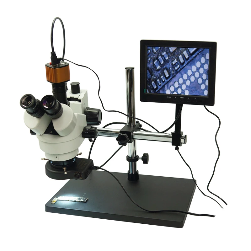 

LY KE-308 7X-45X Zoom Magnification Stereo Trinocular Microscope With HDMI Camera 16MP For Industrial PCB Repair
