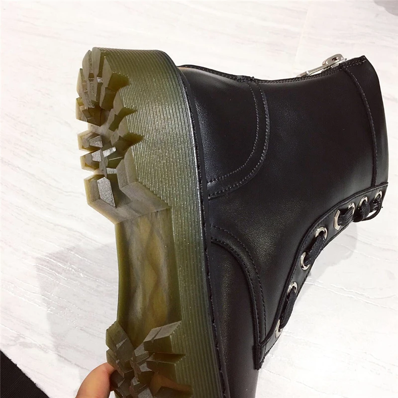 Martens/ботильоны женская зимняя обувь кожаные ботинки на резиновой подошве с