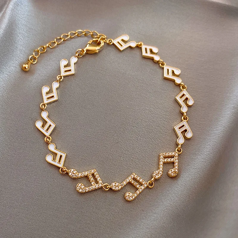 

South Korea New Simple Personality Temperament Sweet Fashion Diamond Notes Girlfriends Net Red Bracelet Trendy Girl