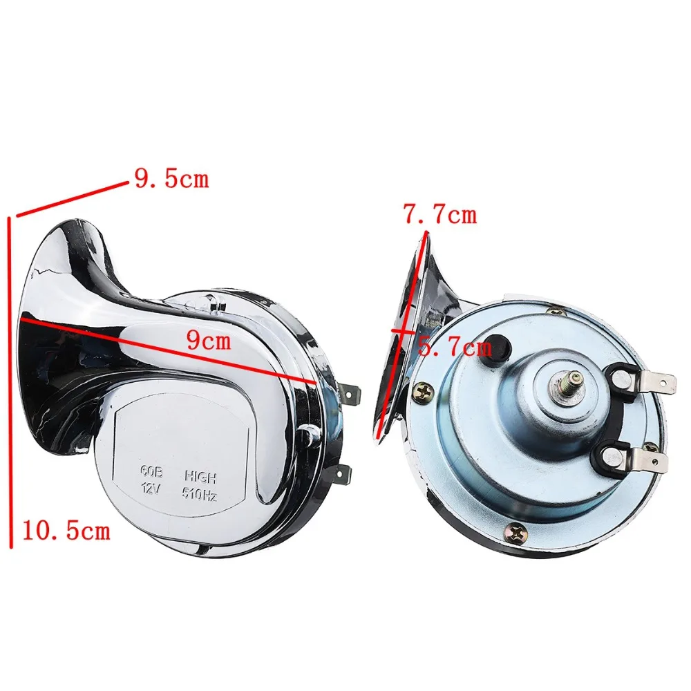 Горячая продажа пара 12 В 110дб Универсальный хром двойной тон воздуха Улитка рог