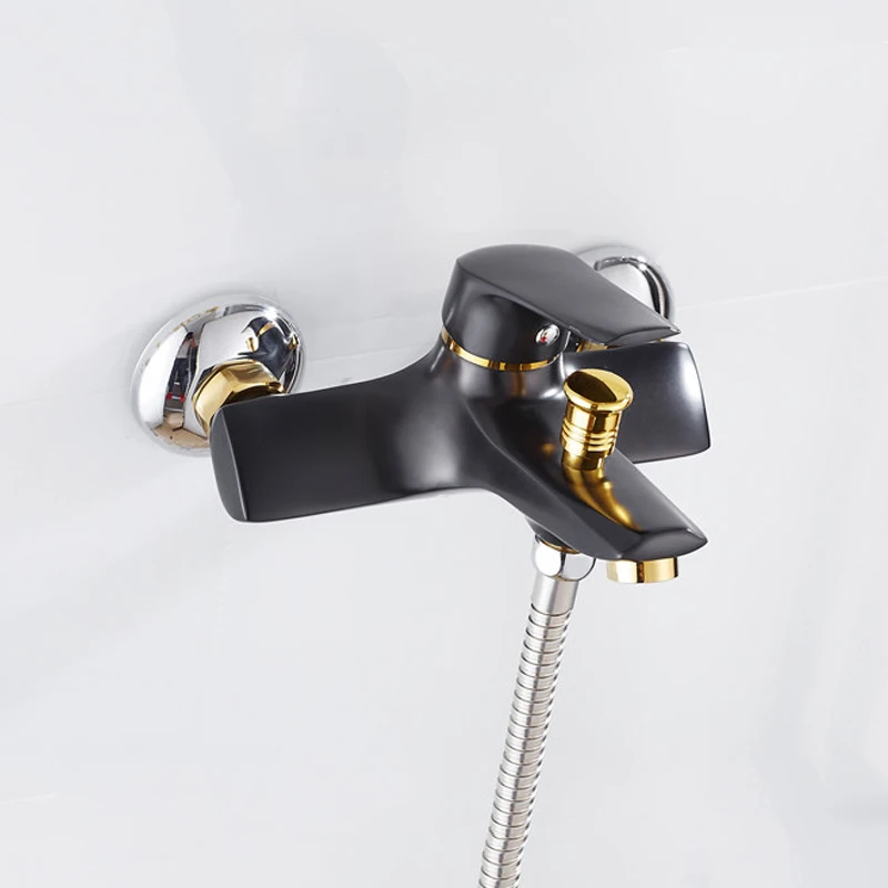 Wall Mounted Bathroom Faucet Valve Copper Triple Bathtub Mixer Tap Bath Shower Hot And Cold Water Mixing Nozzle | Обустройство дома