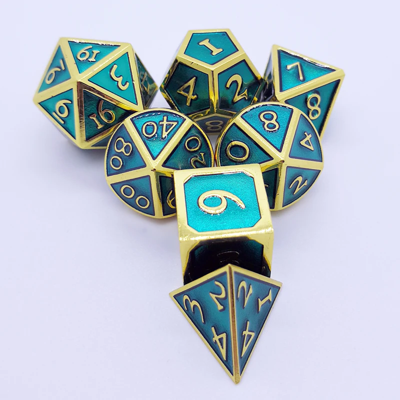 7 шт. металлические игральные кости dnd ролевые для подземелья и драконов рпг-игры