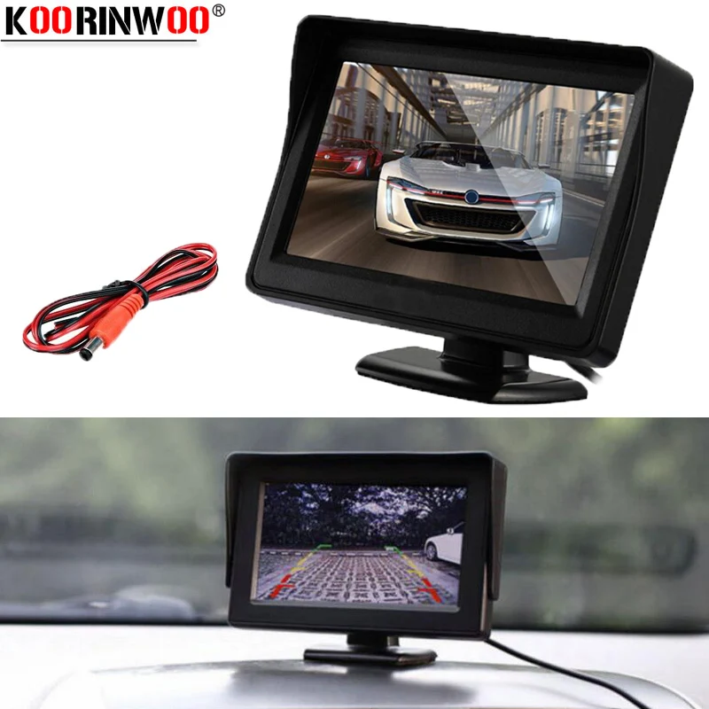 Koorinwoo Anti Fog HD LED 4.3 Inch Car Monitor With CCD Rear View Camera Wireless receiver and transmitter Parking Assist | Автомобили и