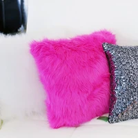 pillow cushion rose red fox fur cushion gift