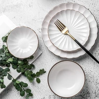 ceramics cutlery set dessert plate for household use creative nordic tableware steak dishes bowls mugs set couverts de table