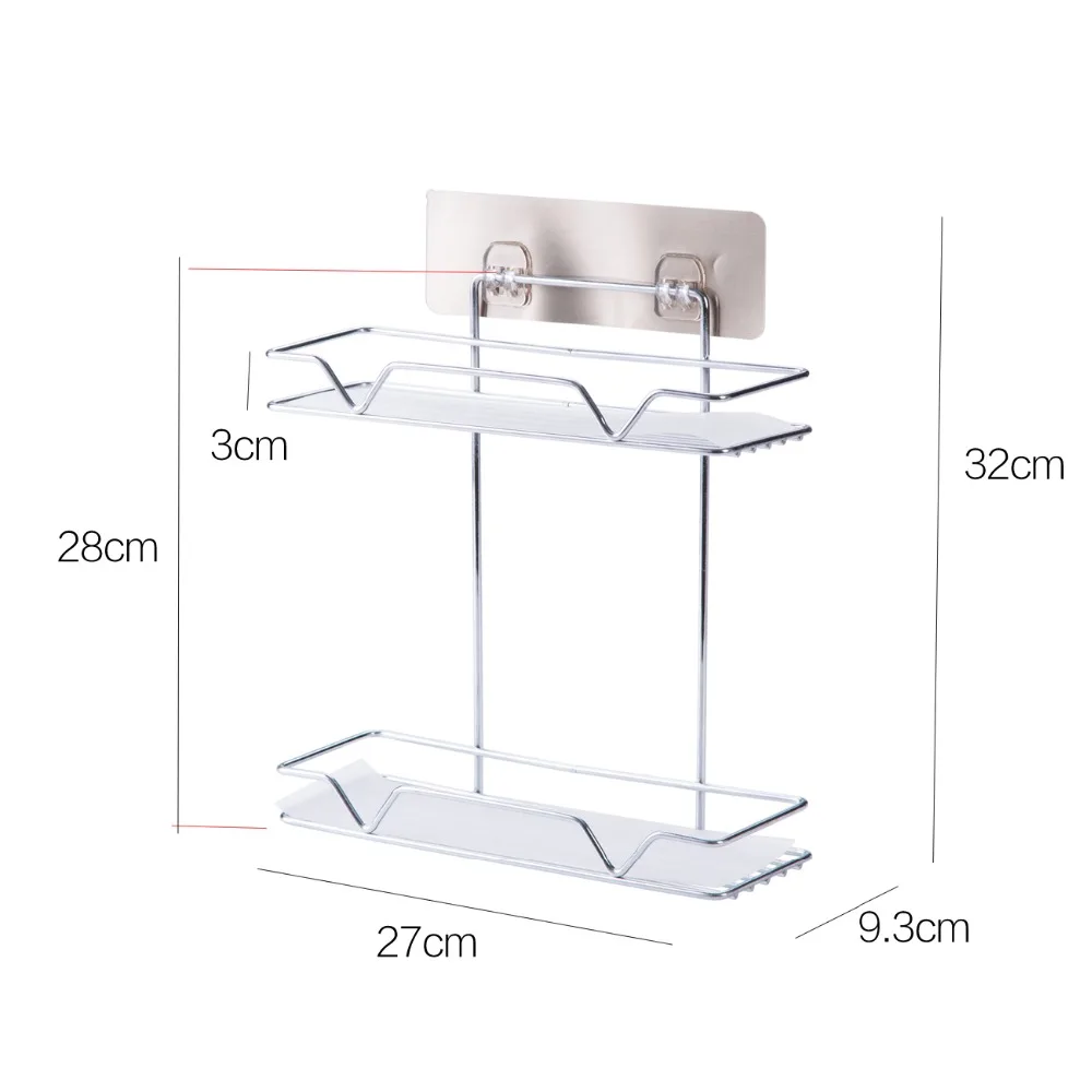 Двухслойная полка для хранения из нержавеющей стали Бесплатная ванной комнаты