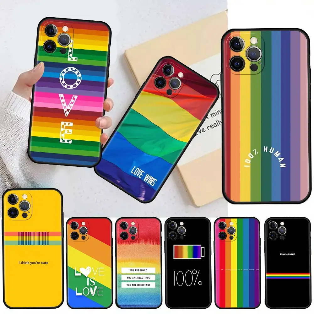 Чехол Радужный для Apple iPhone 11 13 12 Pro 7 XR X XS Max 8 6 6S Plus 5 5S SE 2020 13Pro | Мобильные телефоны и