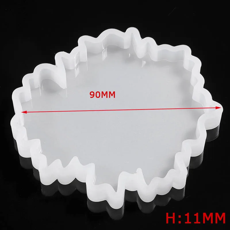 

1pc New Epoxy Resin Silicone Mold Irregular Shape Coaster Casting Mold 90*11mm For Family Gathering Party