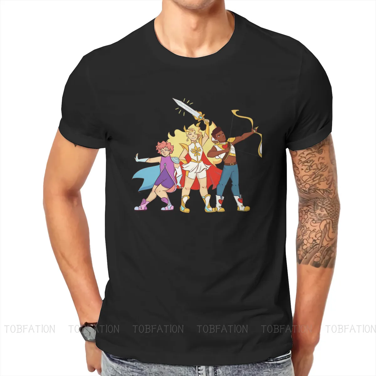 

Best Friend Squad Harajuku TShirt She Ra Princess of Power Filmation Anime Streetwear Comfortable T Shirt Men Tee Gift Clothes