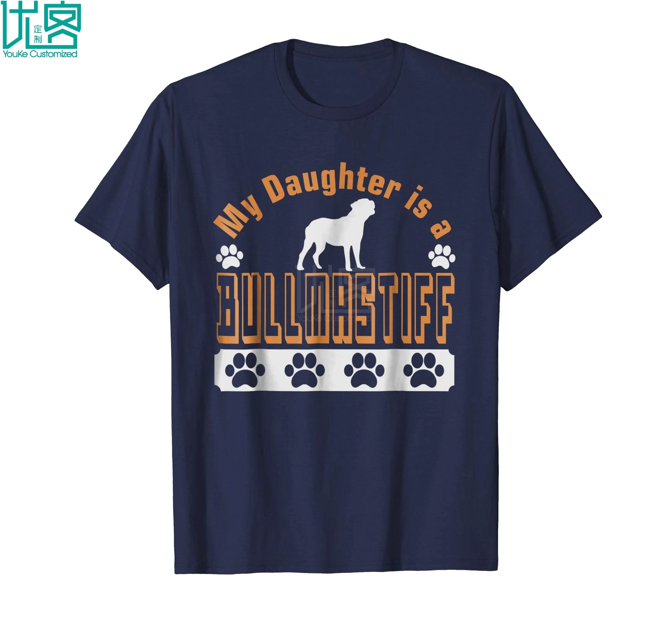 Футболка с принтом Моя дочь бульдомастиф Потрясающие Уникальные повседневные