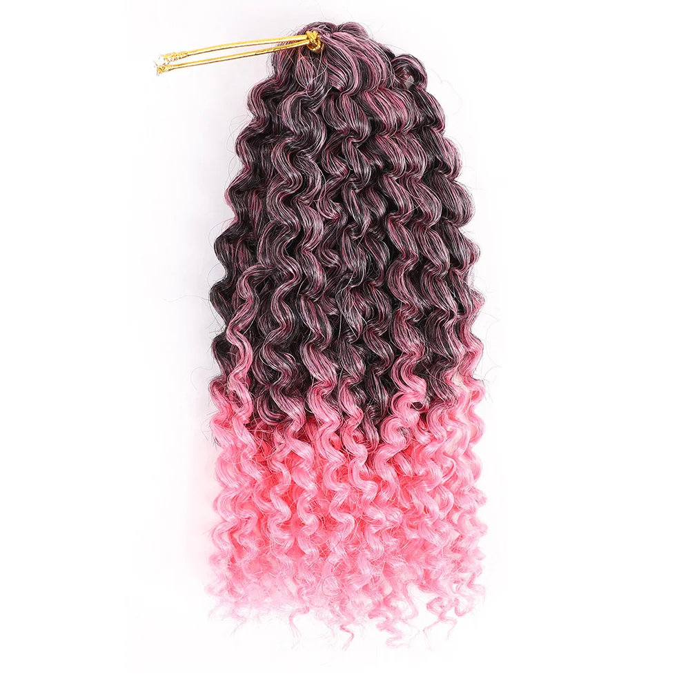 Розовый Marly Bob Ombre волосы для наращивания синтетические Marly Jerry curl ямайские прыгающие вязанные волосы афро кудрявые вязанные косы - Цвет: Розовый