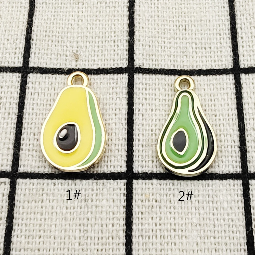 10 шт. эмалевые авокадо шармы фрукты ювелирные изделия аксессуары серьги подвеска