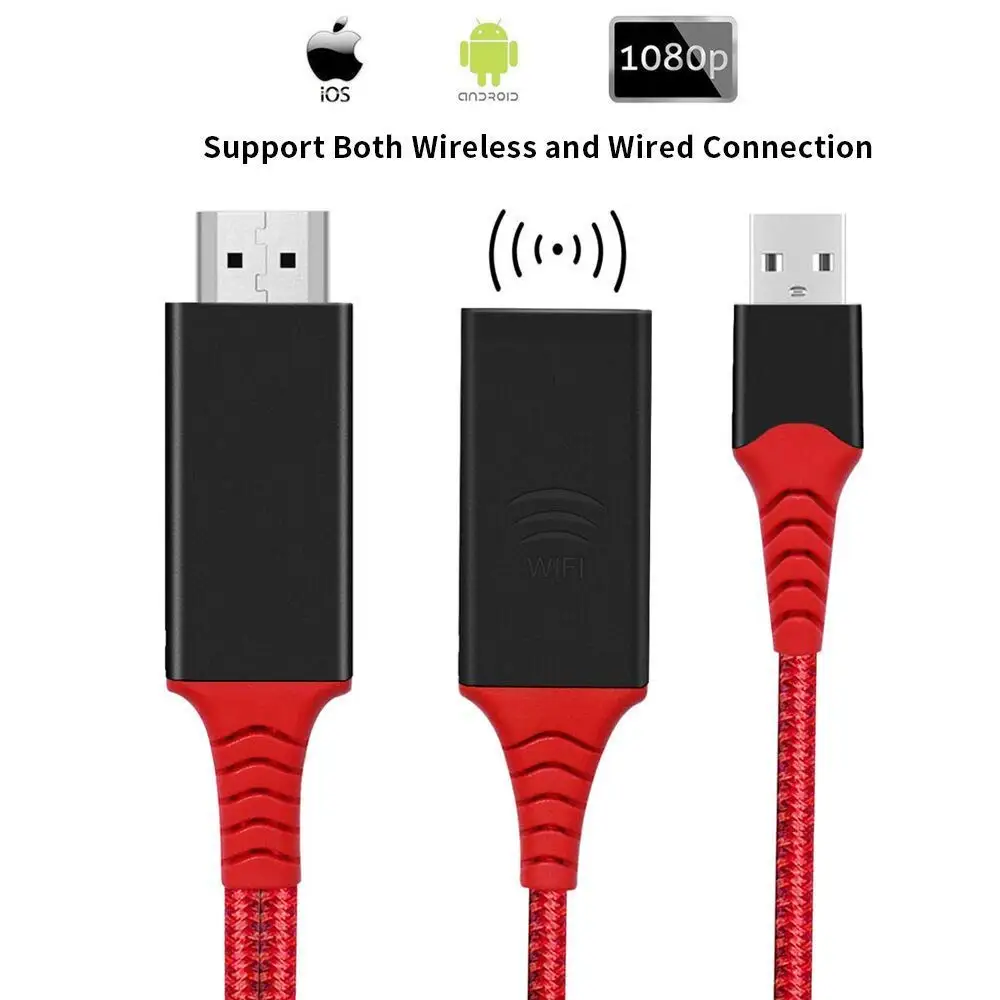 USB к HDMI адаптер Wi-Fi Беспроводной Дисплей кабель программный ключ для iOS/Micro USB/Тип C