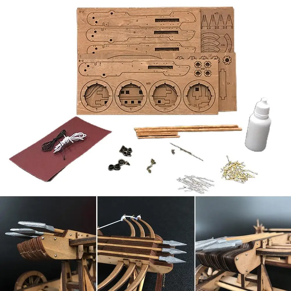 

DIY Ancient Chariot Cutting Wooden Model Kits Anti Stress Toy For Children Halloween Home Decor Classic Wuhou Chariot Mold