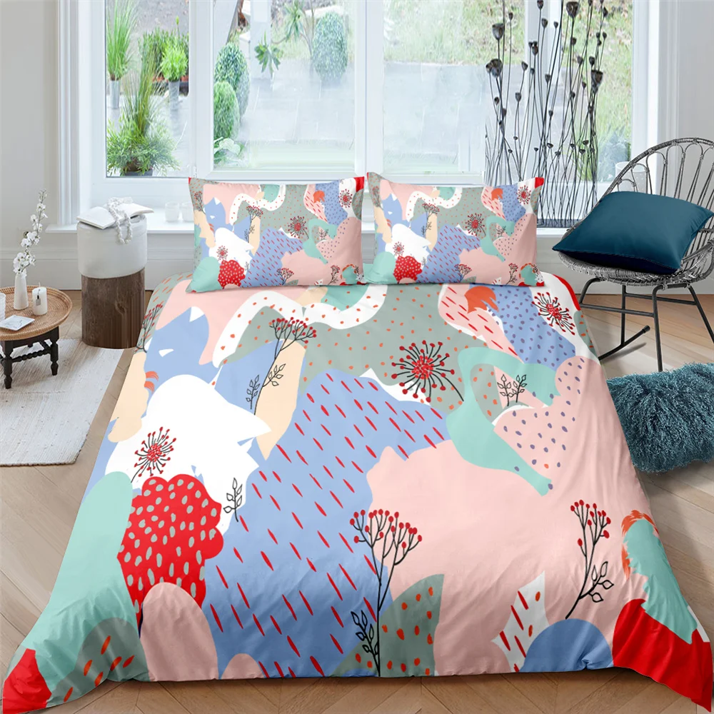 

New Painting Bedding Set Queen 3D Cute Printed Duvet Cover Bedclothes 2/3pcs Home Textiles Luxury High Quality Wholesales