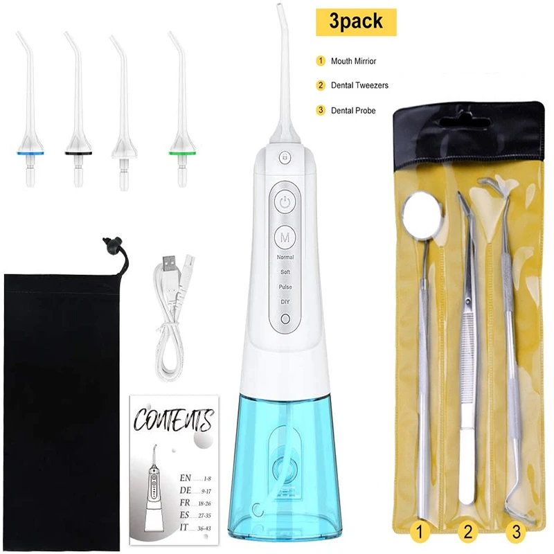 Ирригатор для полости рта 4 режима водяной Флоссер USB Перезаряжаемые очиститель