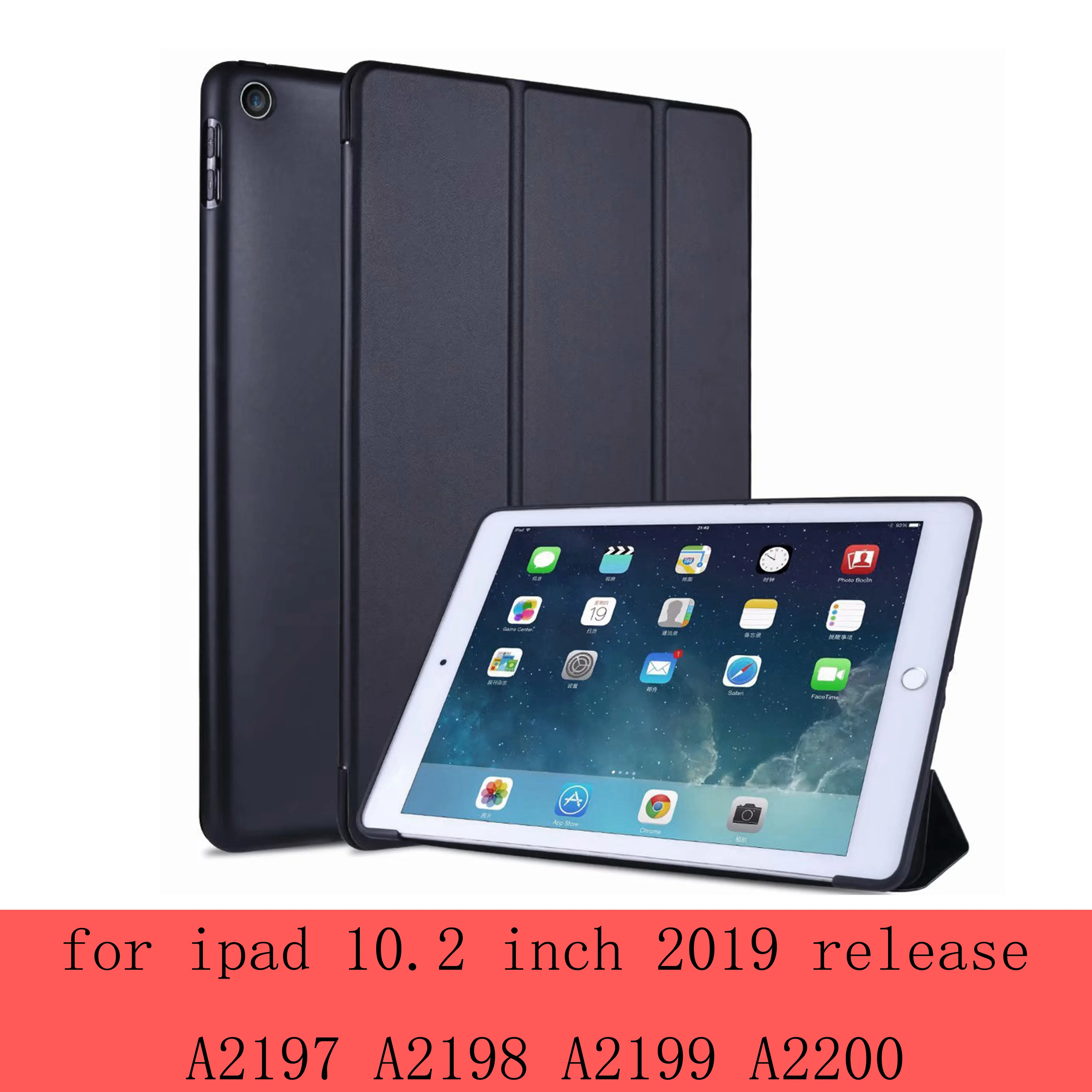 Чехол для iPad 10,2 '3'Pro 10,5 крышка A1701 A1709 A2123 A2153 A2197 A2200 сотовой сеткой из мягкой оболочки Smart sleep wake up из искусственной кожи - Цвет: 10.2   Black